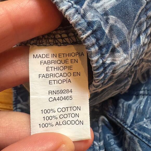 Children's Place blue denim leave print drawstring boys shorts SIZE 5 - Picture 4 of 5